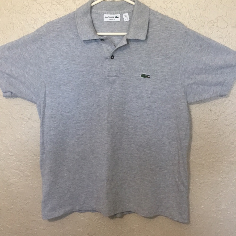 lacoste grey polo